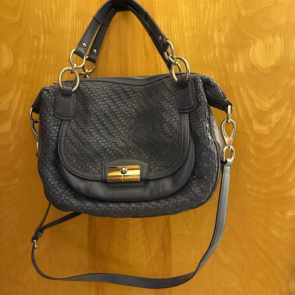 Coach Black Leather Satchel with Gold Hardware